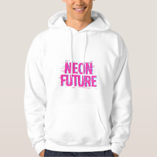 Cyberpunk Neon Zukunft Glitch Typografie Hoodie