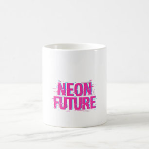 Cyberpunk-Neon-Zukunft-Glitch-Typografie Kaffeetasse