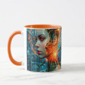 Cyberpunk Neural Nexus Futuristic Cyborg AI Tasse (Links)