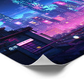 Cyberpunk Night City Dach Poster (Ecke)