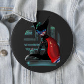Cyberpunk Ninja Black Cat Button (Beispiel)