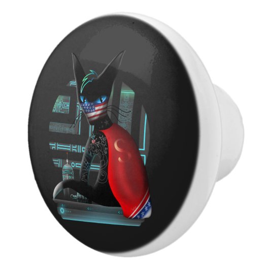 Cyberpunk Ninja Black Cat Keramikknauf (Rechts)