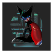 Cyberpunk Ninja Black Cat Poster (Vorderseite)