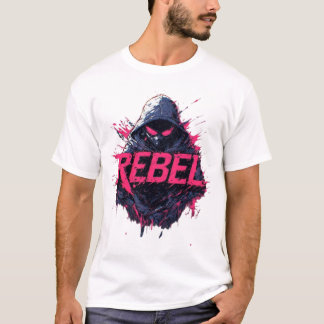Cyberpunk-Ninja-Rebell Hot Pink Splatter Streetwea T-Shirt
