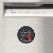 Cyberpunk-Ninja-Schwarze Katze Magnet (In Situ (Geschirrspüler))