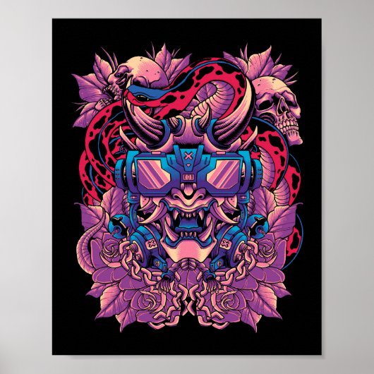 Cyberpunk Oni Poster (Vorne)