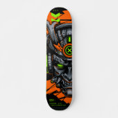 Cyberpunk Oni-Samurai-Maske Neon Skateboard (Vorne)
