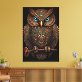 Cyberpunk Owl Steampunk Metal Bird Fantasy Leinwanddruck (Insitu (Wohnzimmer))
