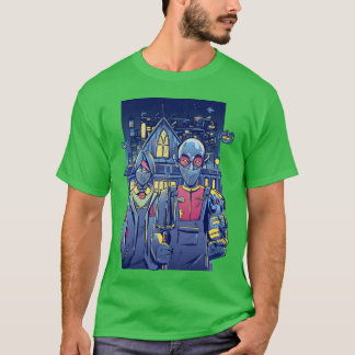 Cyberpunk-Paar in der Stadt Mädchen T-Shirt