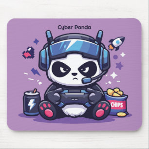 Cyberpunk Panda Gamer Schreibtischunterlage - Maus Mousepad