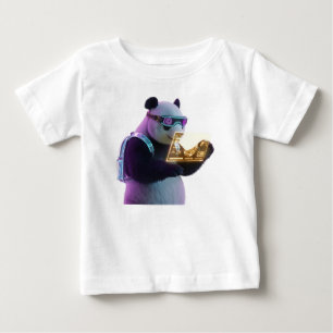 Cyberpunk-Panda in einer Neon-Tokio-Gasse Baby T-shirt