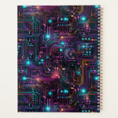 Cyberpunk-PCB-Elektronik-Schalttafel-Muster Planer (Rückseite)