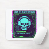 Cyberpunk Pixel-Schädel-Gaming-Mauspad - Fehler 40 Mousepad (Mit Mouse)