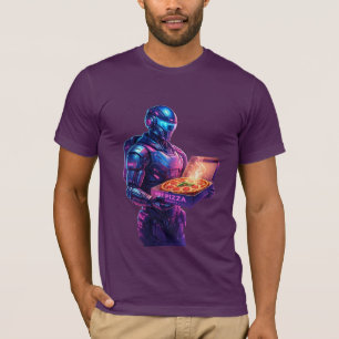 Cyberpunk Pizza Lieferung T-Shirt – Futuristisches