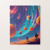 Cyberpunk-Planet Erde-Sternenfantasie Puzzle (Vertikal)