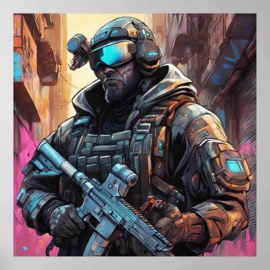 Cyberpunk-Poster Poster (Vorne)