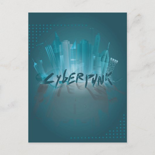 Cyberpunk Postkarte (Vorderseite)