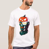 Cyberpunk Pumpkin Skull Halloween Graphic T - Shir T-Shirt (Vorderseite)