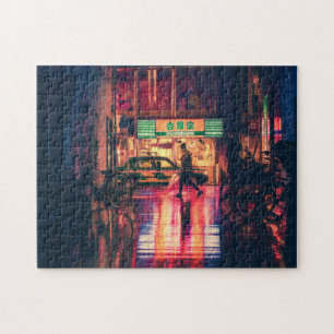 Cyberpunk-Puzzle, coole Scifi-japan-Szene Puzzle