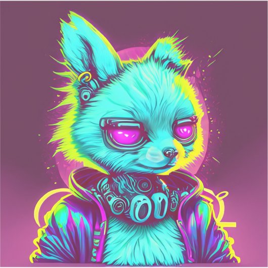 Cyberpunk-Rabbit 1 Aufkleber (Vorderseite)