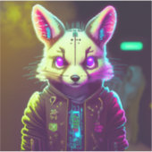 Cyberpunk-Rabbit 2 Aufkleber (Vorderseite)