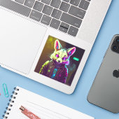 Cyberpunk-Rabbit 2 Aufkleber (Laptop mit iPhone)
