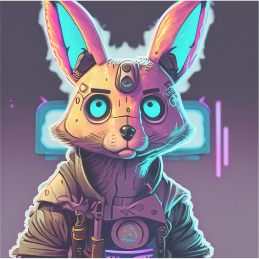 Cyberpunk-Rabbit 3 Aufkleber (Vorderseite)