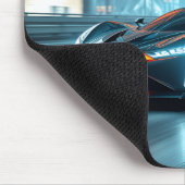 Cyberpunk Racer: Futuristisches Supercar in Neon C Mousepad (Ecke)