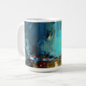 Cyberpunk Rain Street Kaffeetasse (Vorderseite Links)