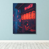 Cyberpunk Ramen Night Poster – Neon Japanese Citys Leinwanddruck (Insitu (Holzboden))