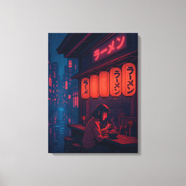Cyberpunk Ramen Night Poster – Neon Japanese Citys Leinwanddruck