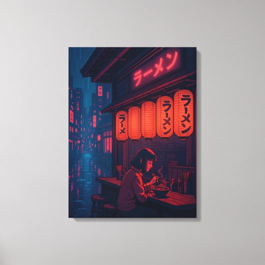 Cyberpunk Ramen Night Poster – Neon Japanese Citys Leinwanddruck (Vorderseite)