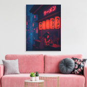 Cyberpunk Ramen Night Poster – Neon Japanese Citys Leinwanddruck (Insitu (Wohnzimmer))