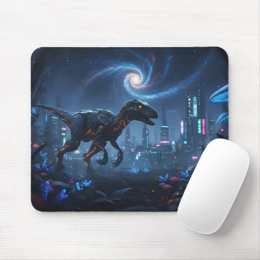 Cyberpunk-Raptor-Galaxy-Gaming-Mauspad Mousepad (Mit Mouse)