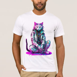 Cyberpunk Rastafarian Cat - Mystische Pille T-Shirt