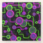 Cyberpunk Rave Circuit Board Art Glasuntersetzer (Vorderseite)