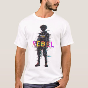 Cyberpunk-Rebell-Anime-Glitch-Art futuristische St T-Shirt