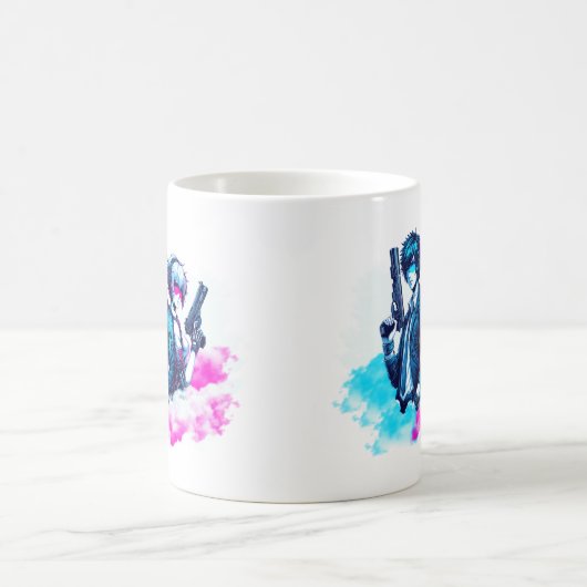 Cyberpunk-Rebels - Neon Duo mit Blastern-Tasse Kaffeetasse (Mittel)