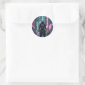 Cyberpunk / Retro-Ästhetik-Design Runder Aufkleber (Tasche)