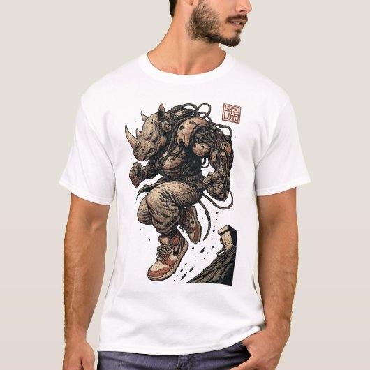 Cyberpunk Rhino T-Shirt (Vorderseite)