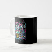 Cyberpunk Robot Maneki Neko Lucky Cat, Geld Kaffeetasse (Vorderseite Links)