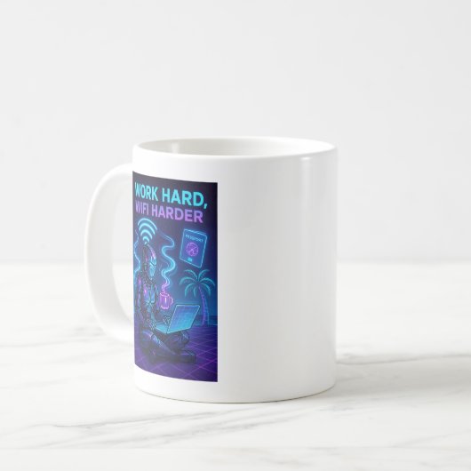 Cyberpunk Robot Tasse - Tech Spaß Coffee Cup (Vorderseite Links)
