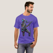 Cyberpunk Robotic Skeleton Electric Guitar Music S T-Shirt (Vorne ganz)