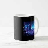 Cyberpunk Rooftop Tokio Kaffeetasse (VorderseiteRechts)