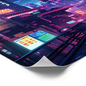 Cyberpunk Rooftop Tokio Poster (Ecke)