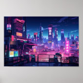 Cyberpunk Rooftop Tokio Poster (Vorne)