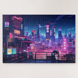 Cyberpunk Rooftop Tokio Puzzle