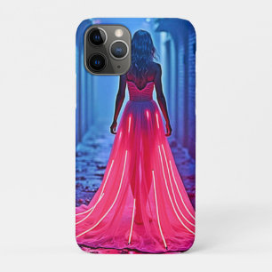 Cyberpunk-Rosa-Licht-Kleid-Allee-Mysterium-Kunst Case-Mate iPhone Hülle