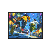 Cyberpunk Runners Neon Rain Chase Action