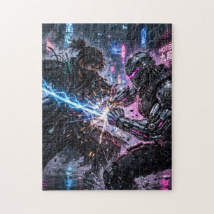 Cyberpunk-Samurai-Duell Puzzle